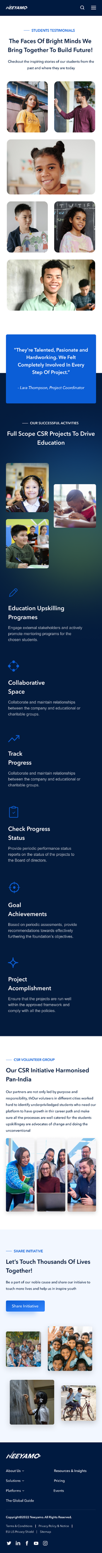 CSR landing page, mobile
