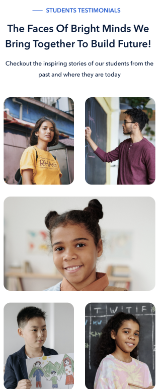 Student testimonials